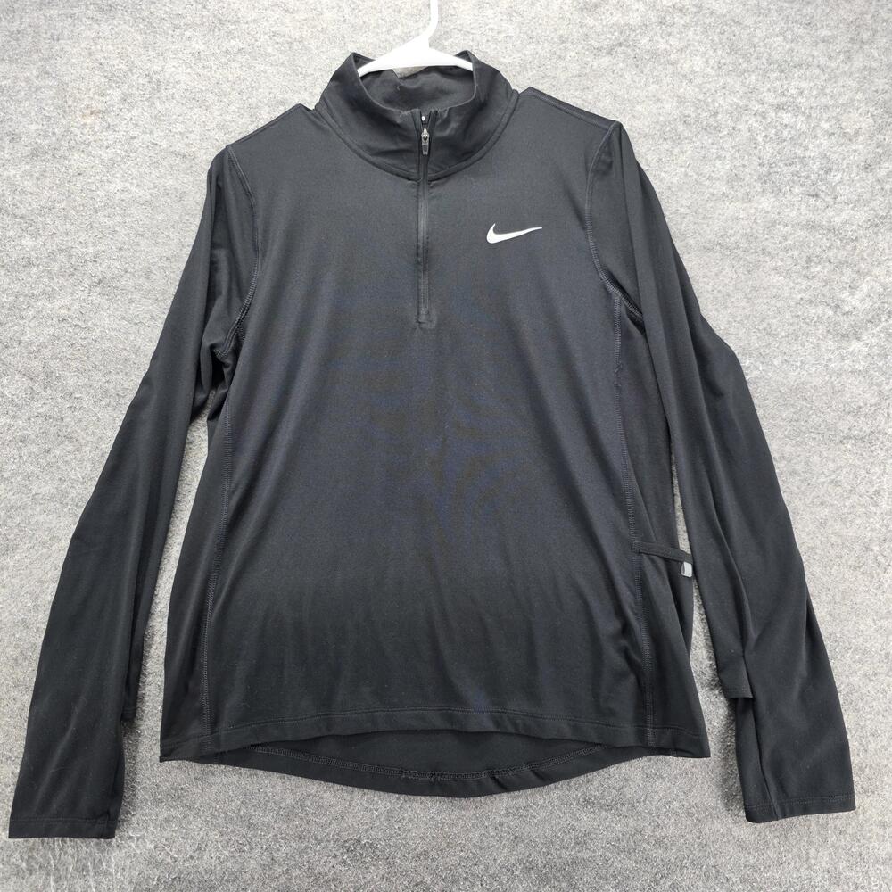 Nike Dri-FIT Pullover Womens S Black 1/4 Zip Mock Neck Moisture Wicking